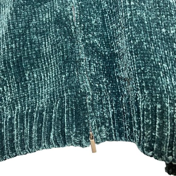 New Marled Reunited Cowl Turtleneck Evergreen Chenille Knit Sweater Green - Picture 11 of 15